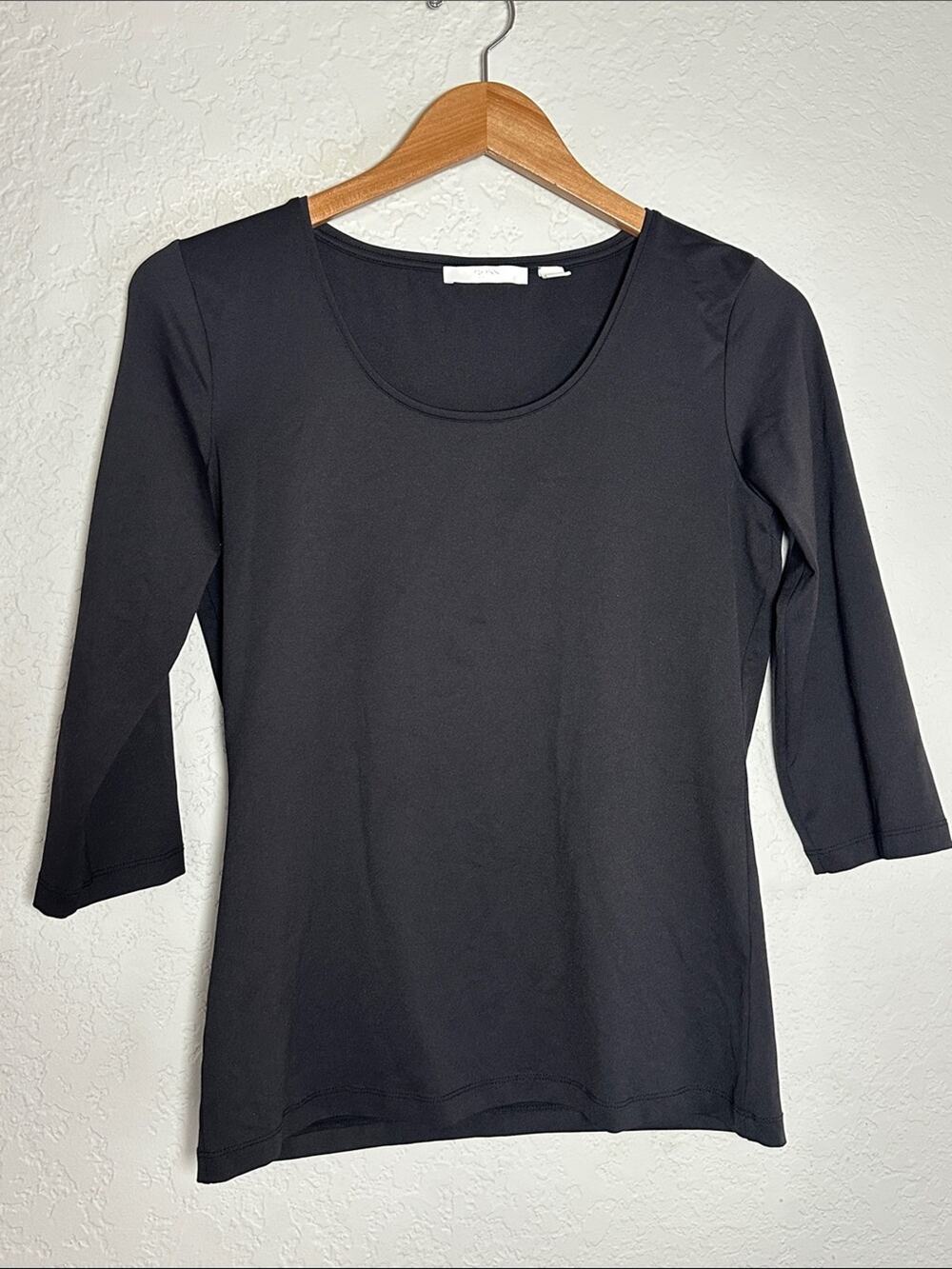 Boss Black Scoop Neck 3/4 Sleeve Tee T-Shirt Medium Minimalist Catalina Cloth